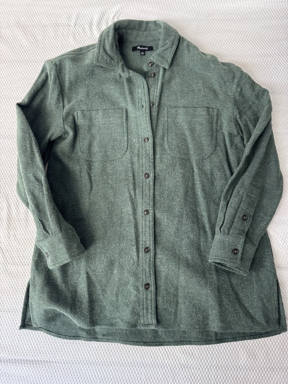 Madewell Green Oversized exboyfriend flannel edition xs